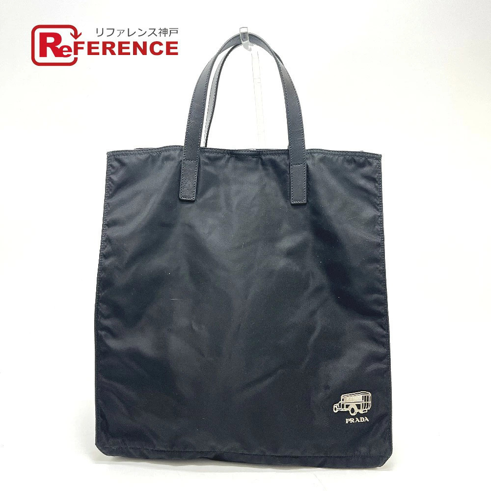 Prada Car Motif Bag Tote Black